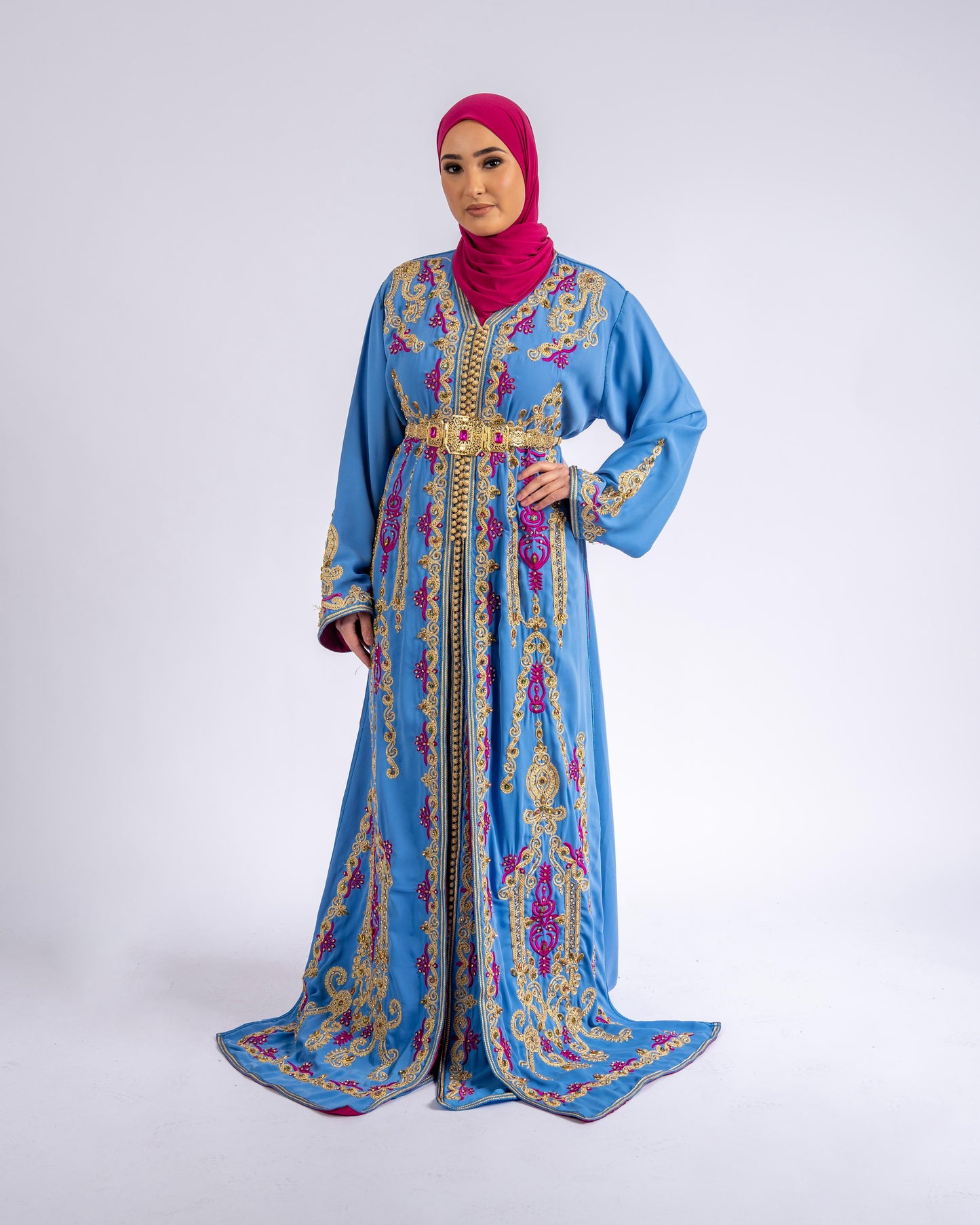 Royal Sky Blue Takchita front view