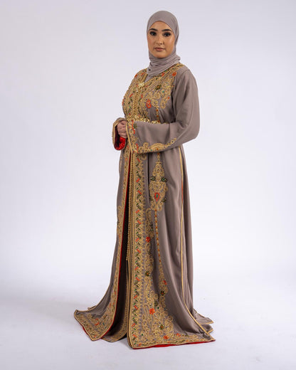Royal Taupe Gold Takchita side view